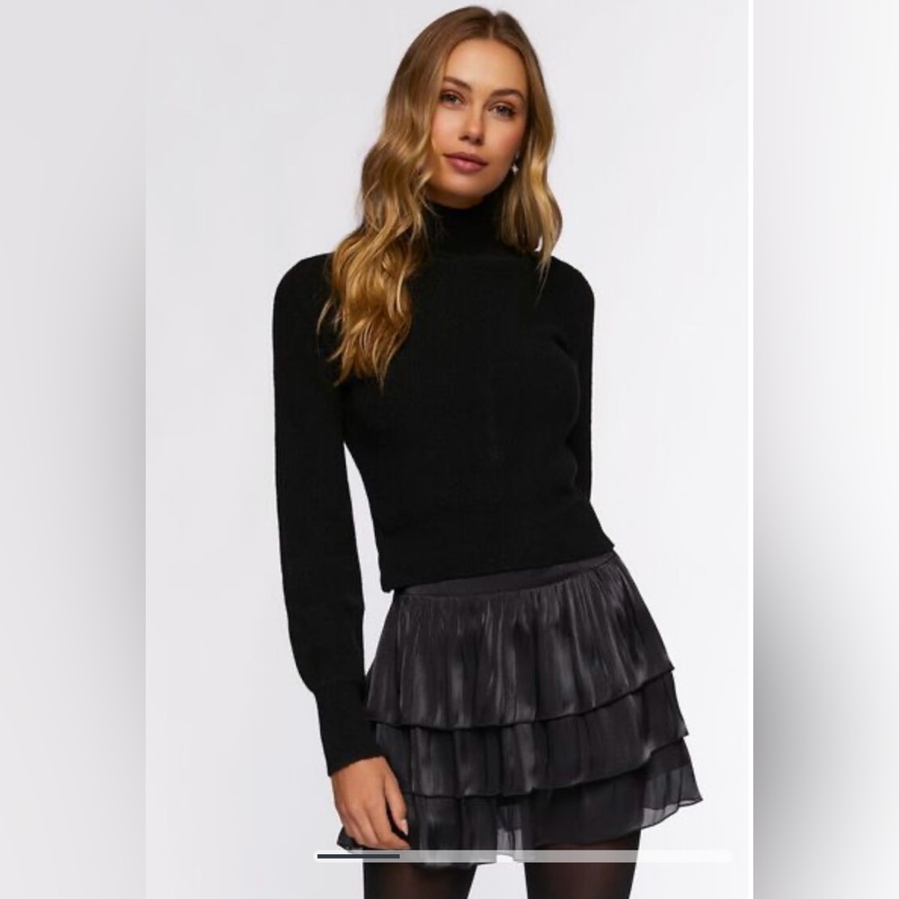 Elegant Black Tiered Skirt